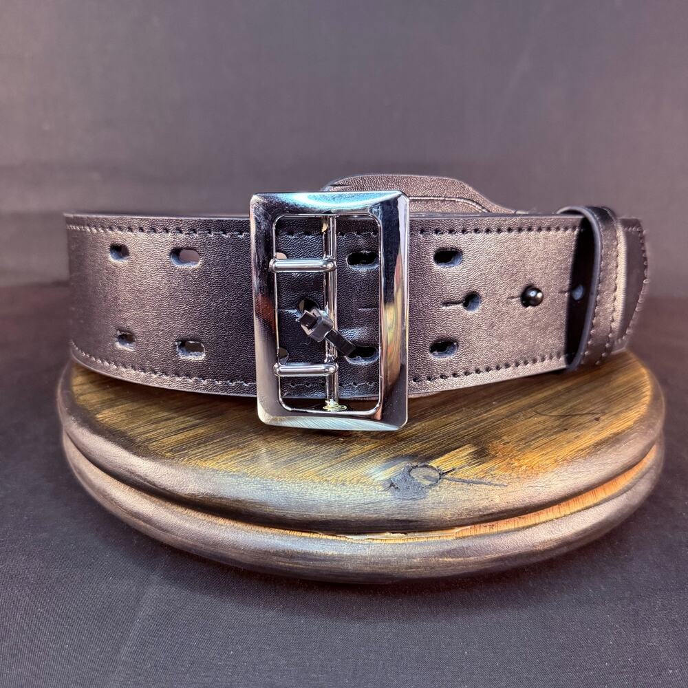 Galls 1348 G-Flex Duty Belt Size 26" Sam Browne Plain Black Leather 2.25" Wide
